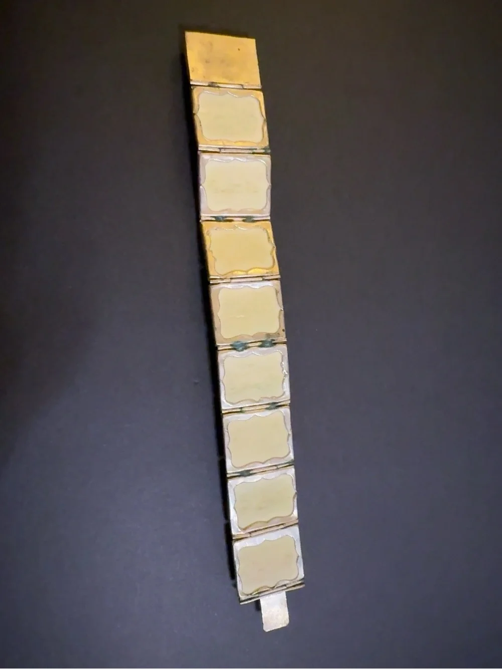 Vintage Hand-Painted Persian Scene Panel Bracelet
